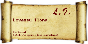 Lovassy Ilona névjegykártya